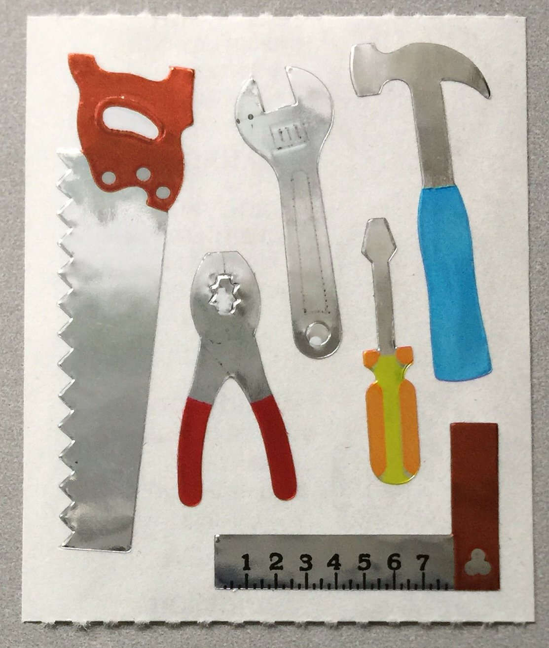 Sandylion Tools Hammer Saw Screwdriver Pliers Handyman Construction Stickers Rare Vintage MY66