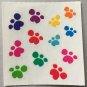 Sandylion Paw Prints Animals Puppy Dog Cat Rainbow Stickers Rare Vintage MY333