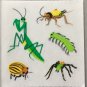 Sandylion Insects Praying Mantis Caterpillar Spider Stickers Rare Vintage MY336