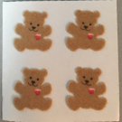 Sandylion Fuzzy Stickers BEARS with HEARTS Misprint Retro Rare Vintage FM089