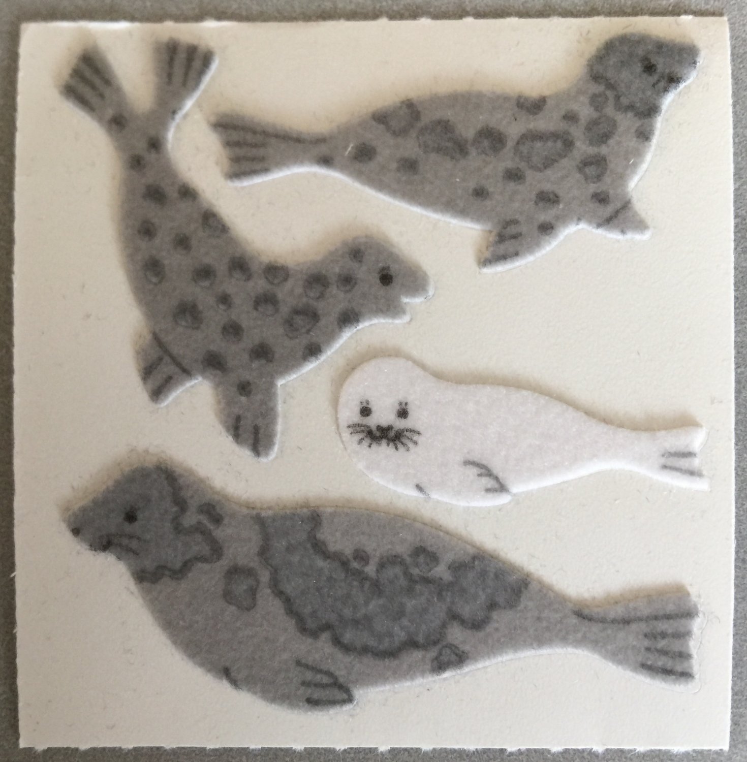 Sandylion Fuzzy Stickers HARP SEALS Retro Rare Vintage Retired FM175