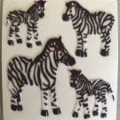 Sandylion Fuzzy Stickers ZEBRAS Retro Rare Vintage Retired Scrapbook FM212