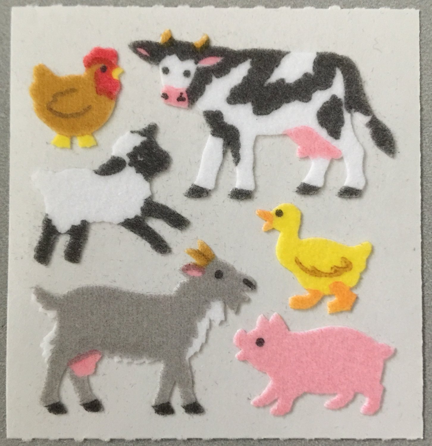 Fuzzy Sheep Vintage Stickers