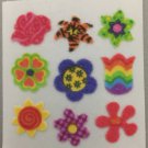 Sandylion Fuzzy Stickers Funky FLOWERS Retro Rare Vintage Retired FM370