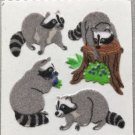 Sandylion Fuzzy Stickers RACCOON Retro Rare Vintage Retired Scrapbook FM379