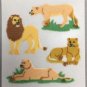 Sandylion Fuzzy Stickers LION Retro Rare Vintage Retired FM437