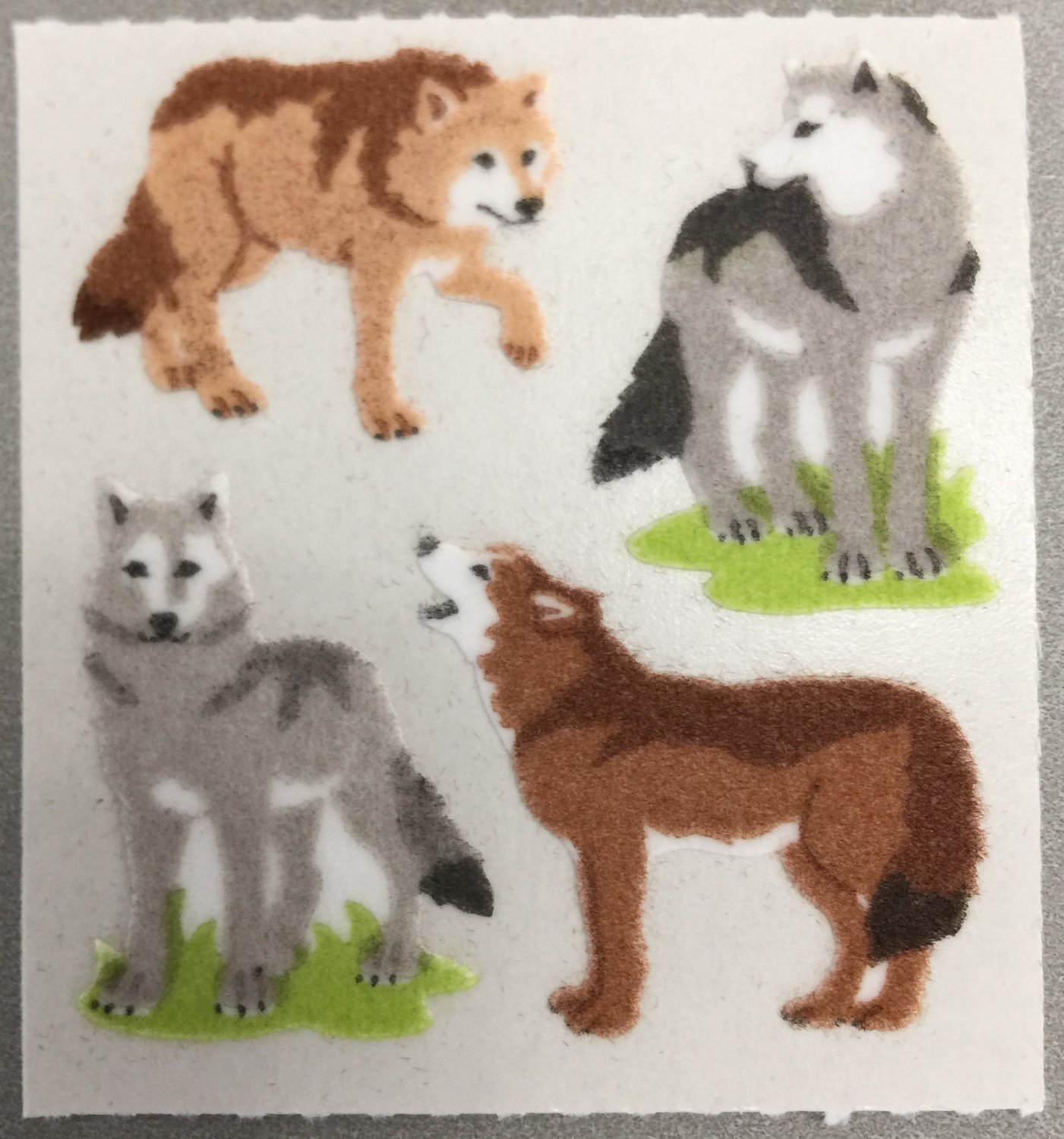 Sandylion Fuzzy Stickers WOLF wolves Retro Rare Vintage Retired FM438