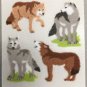 Sandylion Fuzzy Stickers WOLF wolves Retro Rare Vintage Retired FM438