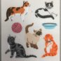Sandylion Fuzzy Stickers CATS Retro Rare Vintage Retired FM450