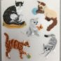 Sandylion Fuzzy Stickers CATS Retro Rare Vintage Retired FM451