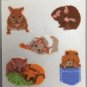 Sandylion Fuzzy Stickers HAMSTERS Retro Rare Vintage Retired Scrapbook FM455