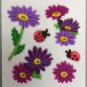 Sandylion Fuzzy Stickers DAISY FLOWERS LADYBUG Retro Rare Vintage Retired FM461