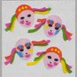Sandylion MOP Mother of Pearl Stickers MASQUERADE MASK Mardi Gras Retro Rare Vintage Retired MOP052
