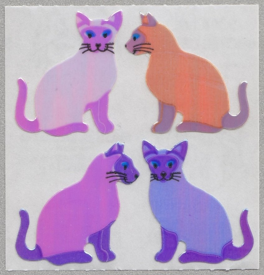Sandylion MOP Mother of Pearl Stickers SIAMESE CAT Retro Rare Vintage Retired MOP076