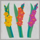 Sandylion MOP Mother of Pearl Stickers GLADIOLAS Retro Rare Vintage Retired MOP097