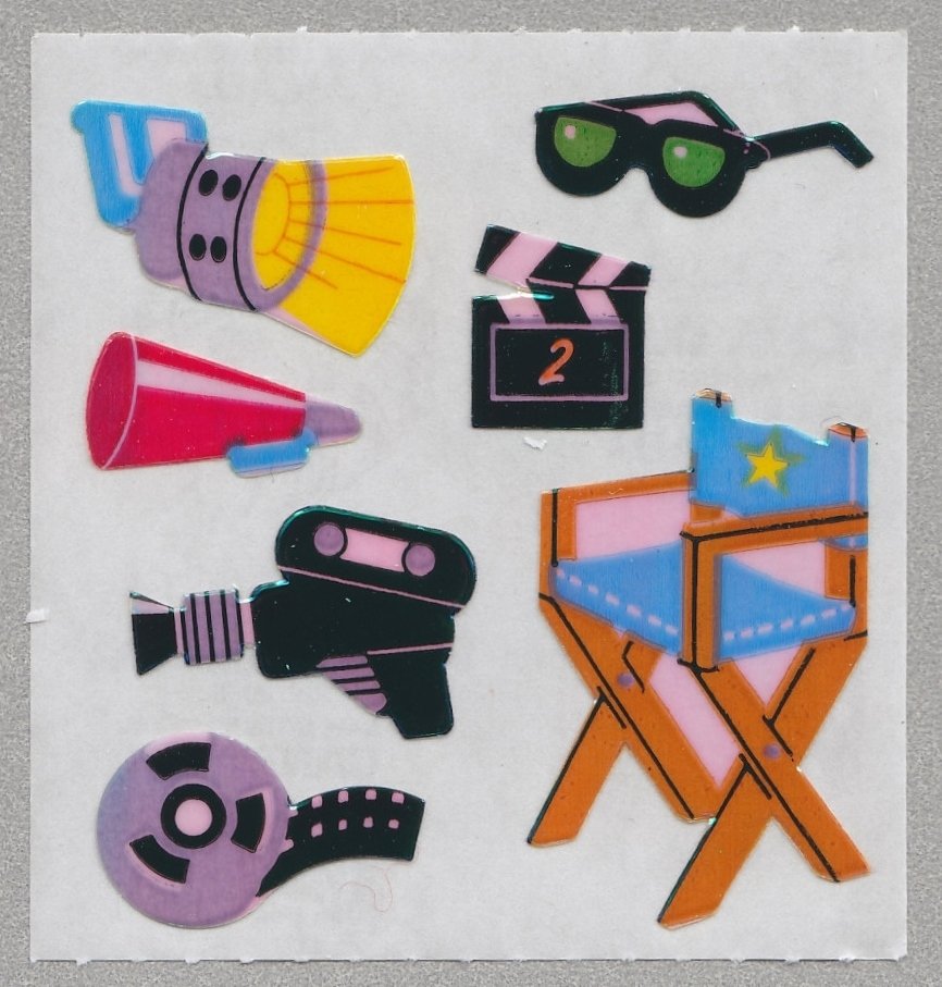 Sandylion MOP Mother of Pearl Stickers HOLLYWOOD MOVIE Retro Rare Vintage Retired MOP154