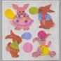 Sandylion MOP Mother of Pearl Stickers BUNNY BLOWING BUBBLES Retro Rare Vintage Retired MOP316