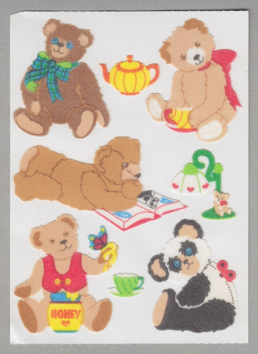 Sandylion vintage very rare fuzzy maxi bear stickers