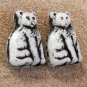 1920s-30s Czech Glass Cat beads 16mm pair