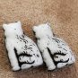1920s-30s Czech Glass Cat beads 16mm pair
