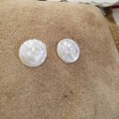 1930s-40s Czech 16mm Round Baroque Pearl Glass Cabochons 1 pair