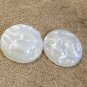1930s-40s Czech 16mm Round Baroque Pearl Glass Cabochons 1 pair