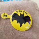 Vintage larger 1 1/2" diameter tin 1966 Batman Bat Signal pin Yellow 1 PIN