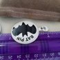 Vintage larger 1 1/2" diameter tin 1966 Batman Bat Signal pin White 1 PIN