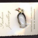 1960s Novelty Penguin Pin Hand painted on card