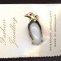1960s Novelty Penguin Pin Hand painted on card