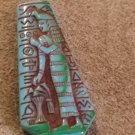 1920s Embossed Egyptian Revival Glass Pendant Cabochon