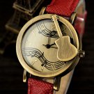 retro watch digital vintage watches for women Authentic leather belt watch violin design