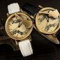 retro watch digital vintage watches for women Authentic leather belt watch violin design