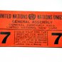 Ticket United Nations General Assembly 1968