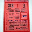 Ticket Stub Washington Redskins 1960s