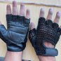 Weight Lifting Gloves Leather Padded with Mesh Back (Wholesale Lot of 10 Pairs)