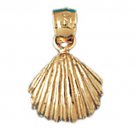 14K GOLD NAUTICAL CHARM - SHELL #1072