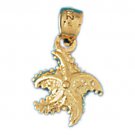 14K GOLD NAUTICAL CHARM - STARFISH #102