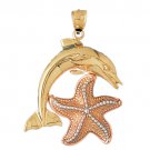 14K GOLD NAUTICAL CHARM - STARFISH & DOLPHIN #5