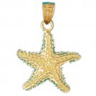 14K GOLD NAUTICAL CHARM - STARFISH #113