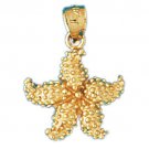 14K GOLD NAUTICAL CHARM - STARFISH #111