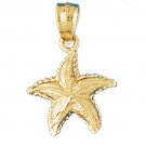 14K GOLD NAUTICAL CHARM - STARFISH #109