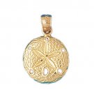 14K GOLD NAUTICAL CHARM - SAND DOLLAR #139 14K GOLD NAUTICAL CHARM - SAND DOLLAR #139