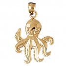 14K GOLD NAUTICAL CHARM - OCTOPUS #1060