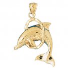 14K GOLD NAUTICAL CHARM - DOLPHIN #499
