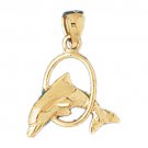 14K GOLD NAUTICAL CHARM - DOLPHIN #498