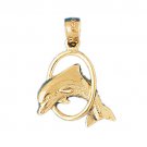 14K GOLD NAUTICAL CHARM - DOLPHIN #497