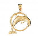14K GOLD NAUTICAL CHARM - DOLPHIN #495