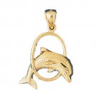 14K GOLD NAUTICAL CHARM - DOLPHIN #494