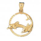14K GOLD NAUTICAL CHARM - DOLPHIN #492